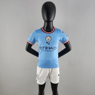 Camiseta Man City Ninos Primera 2022/2023