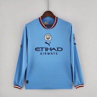 Camiseta Man City Manga Larga Primera 2022/2023